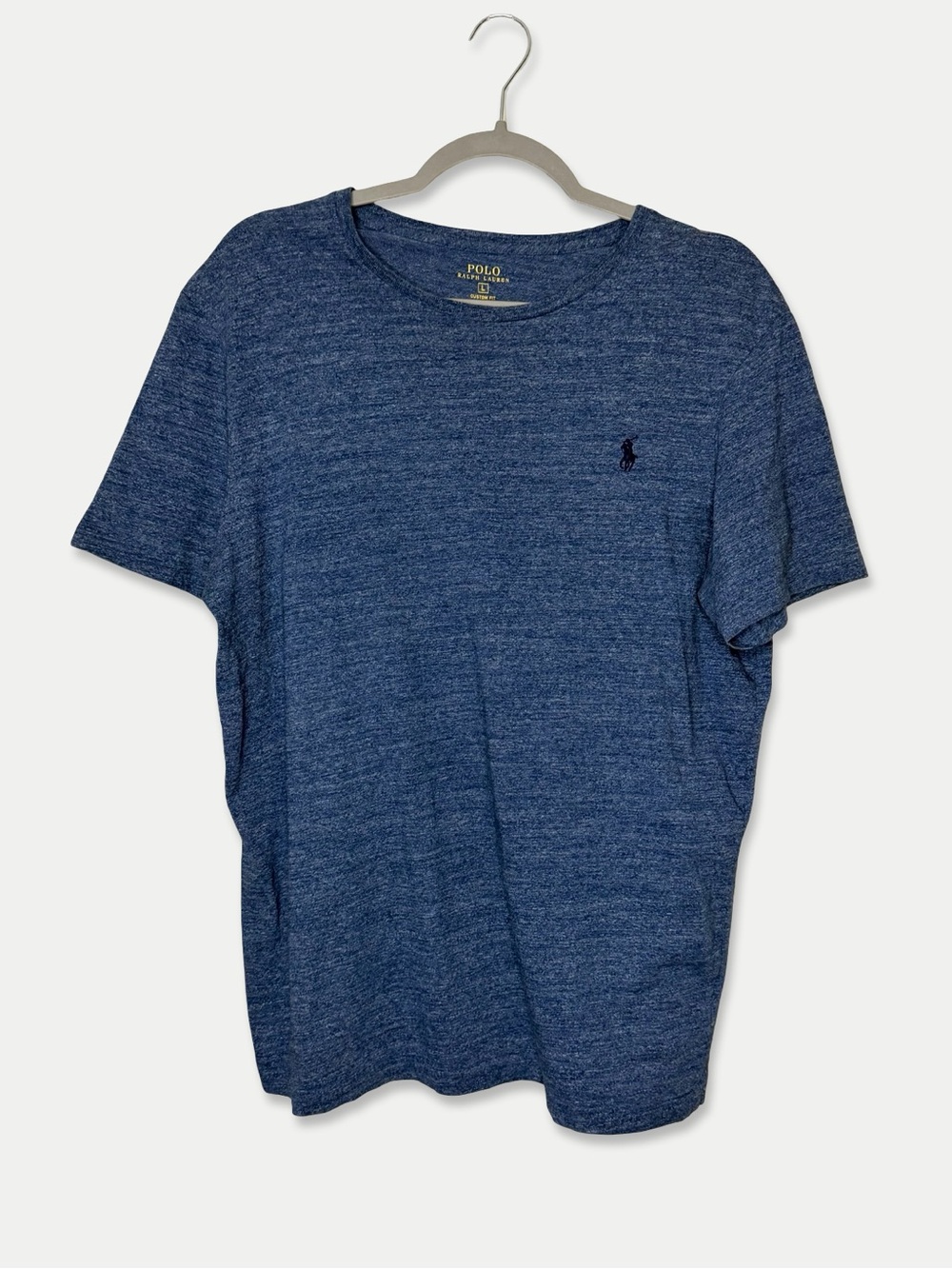 Polo Ralph Lauren Men’s Large Custom Fit Blue Heather T-Shirt Pony Logo